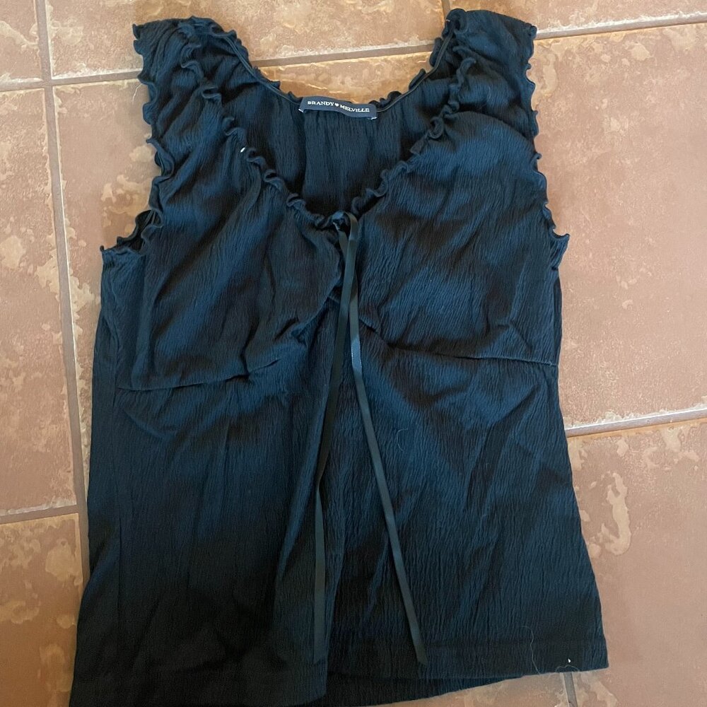 Brandy Melville Black V Neck Top